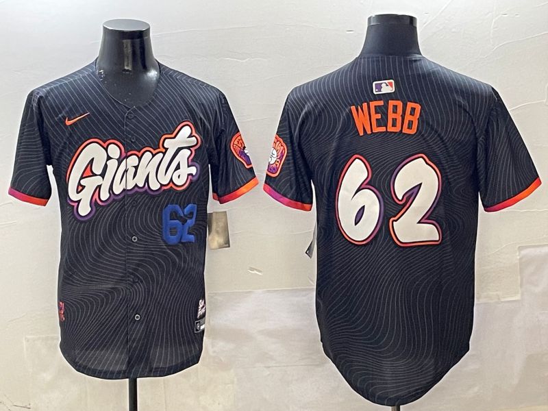 Men San Francisco Giants #62 Webb Black Joint Name Nike 2025 MLB Jersey style 5